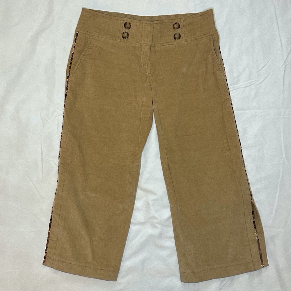 Bebe Brown Corduroy Cropped Pants